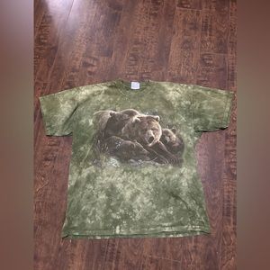Y2K Bear Nature Print XL Pond Dyed Tee